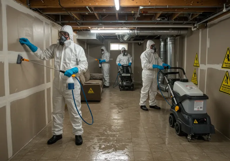 Basement Moisture Removal and Structural Drying process in Hall County, NE